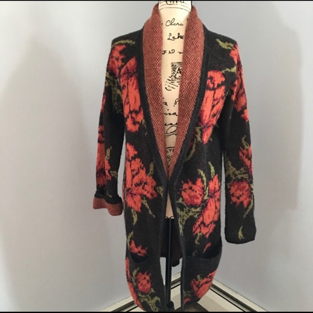 FREE PEOPLE “Flower Power” Rose Cardigan